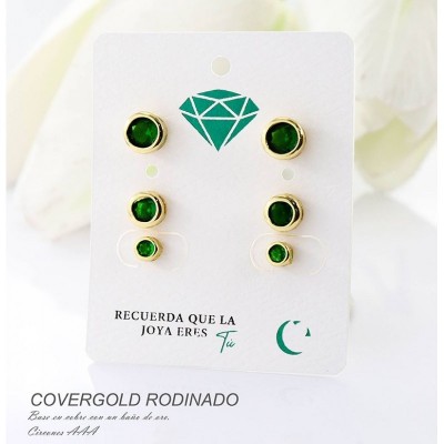 Set de aretes en covergold rodinado