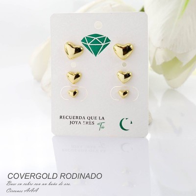Set de aretes en covergold rodinado