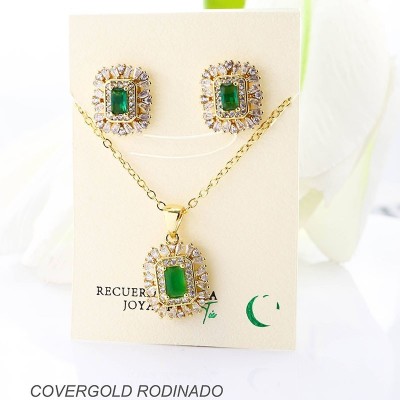 Set de aretes en covergold rodinado