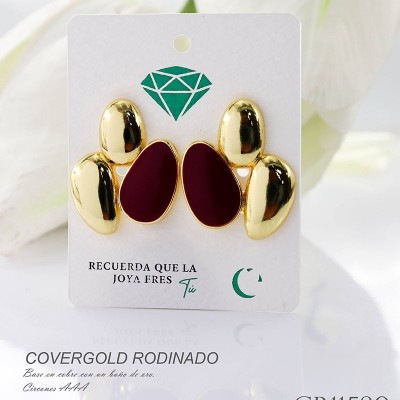 Aretes en covergold rodinado