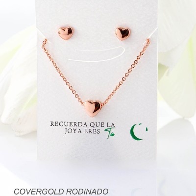 Set de aretes en covergold rodinado