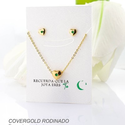 Set de aretes en covergold rodinado