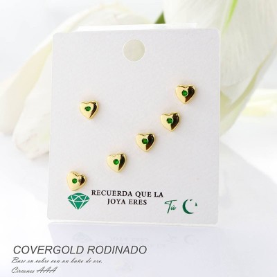 Set de aretes en covergold rodinado
