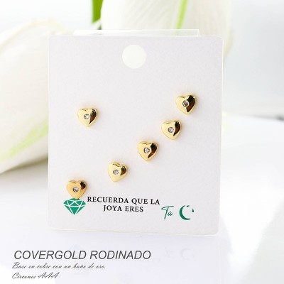Set de aretes en covergold rodinado