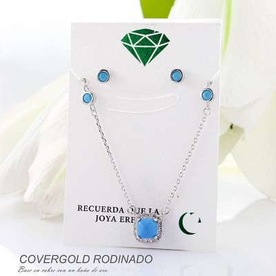 Set de aretes en covergold rodinado