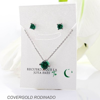 Set de aretes en covergold rodinado