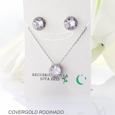 Set de aretes en covergold rodinado
