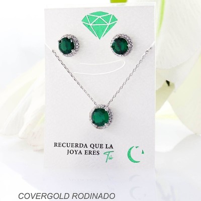 Set de aretes en covergold rodinado