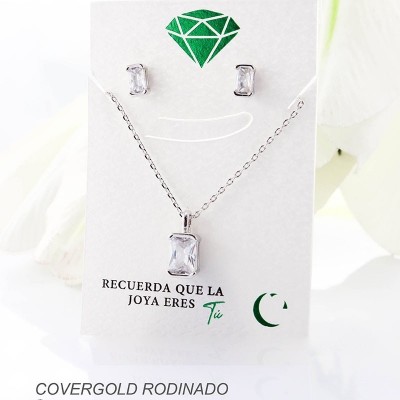 Set de aretes en covergold rodinado