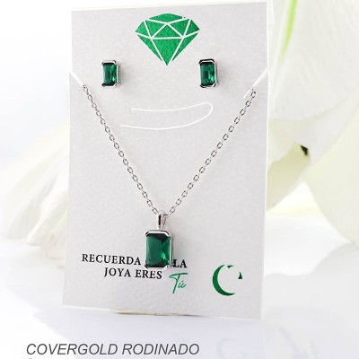 Set de aretes en covergold rodinado