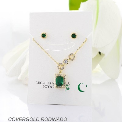Set de aretes en covergold rodinado