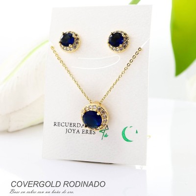 Set de aretes en covergold rodinado