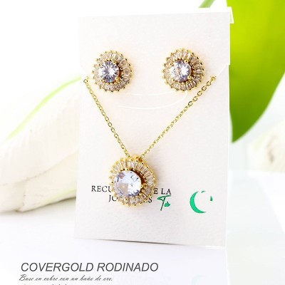 Set de aretes en covergold rodinado
