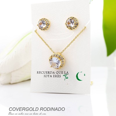 Set de aretes en covergold rodinado