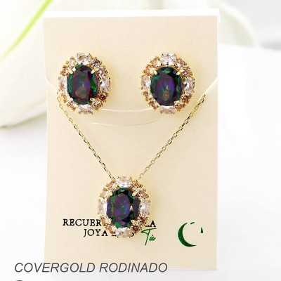 Set de aretes en covergold rodinado