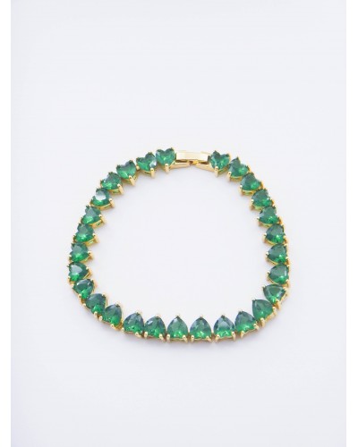 Pulsera En Covergold Con Circones verdes