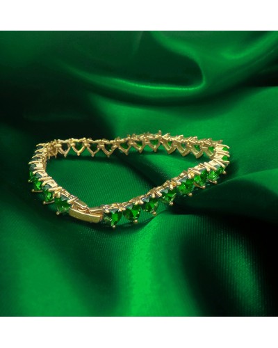 Pulsera En Covergold Con Circones verdes